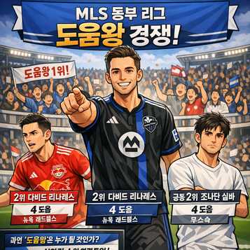 MLS 동부 리그 도움왕 경쟁 점화 Darren Barnard 선두